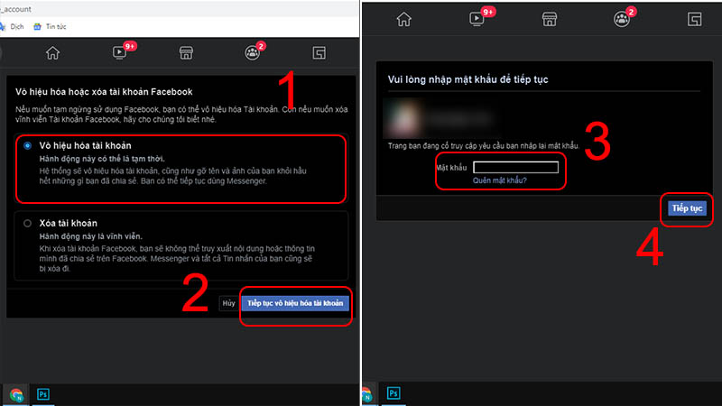 Nhập mật khẩu, sau đ&oacute; bấm Tiếp tục